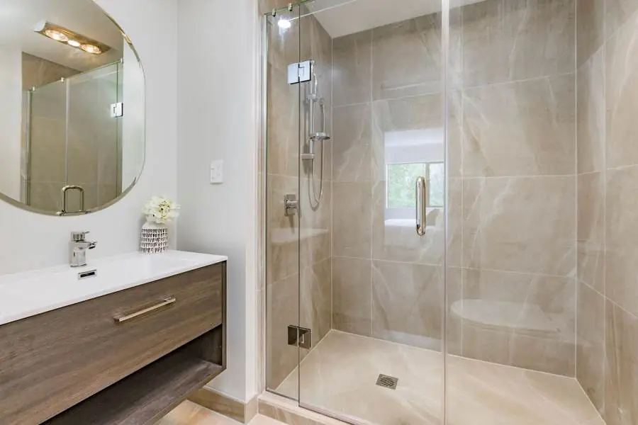 Brightwell Street — Bathroom with tiled shower