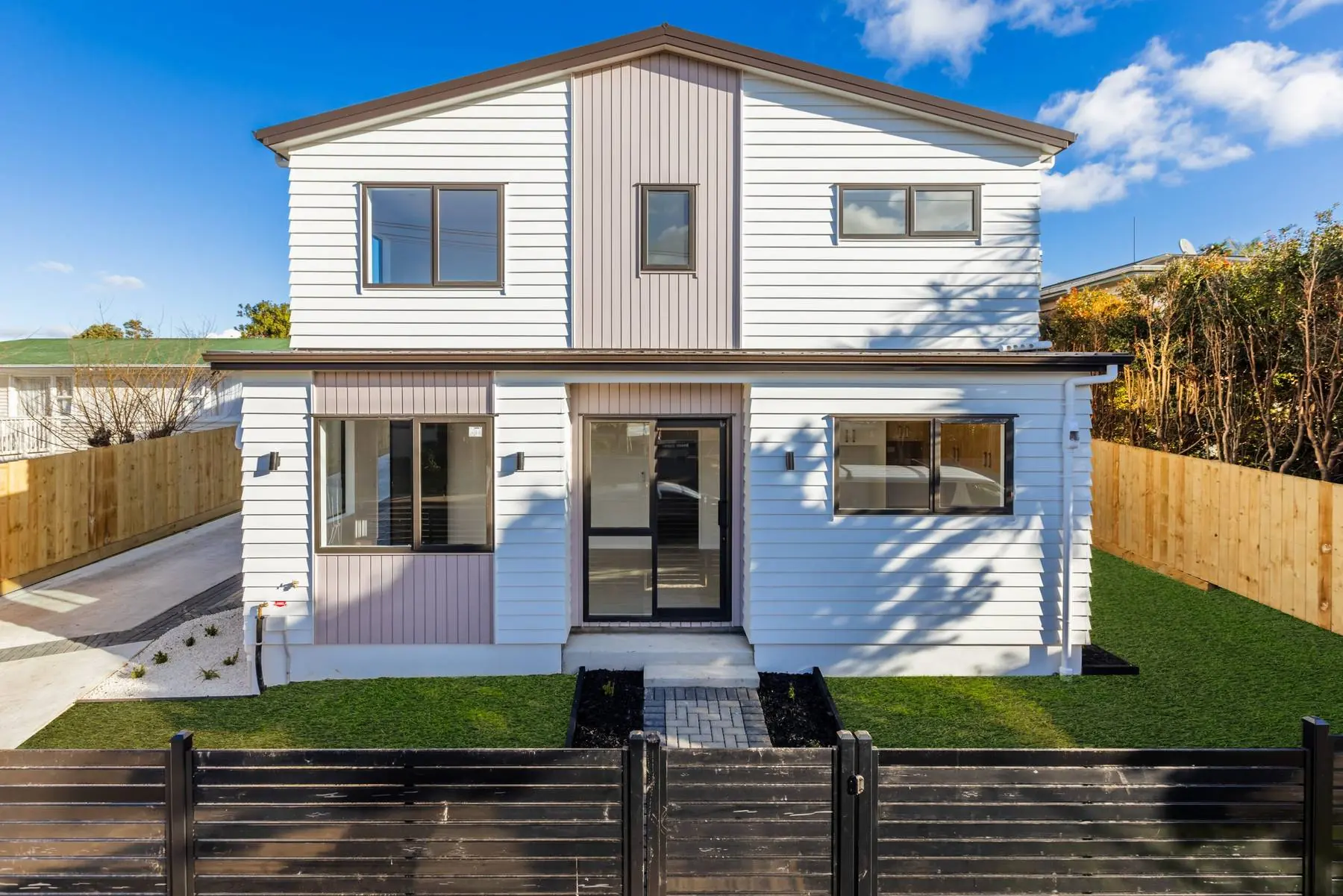 Front façade of a Tasman Drive townhouse