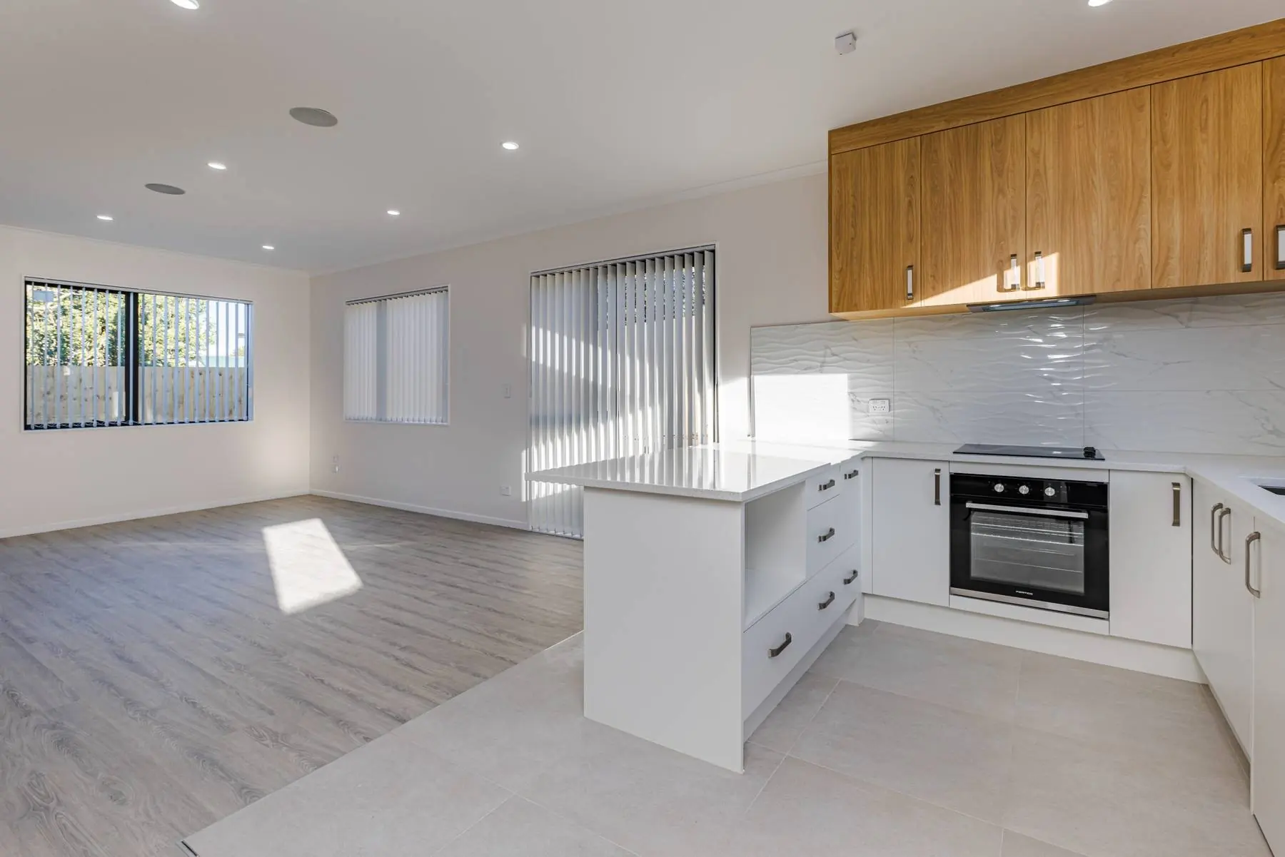 Open-plan kitchen and living